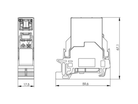 Telegärtner Connecteur pour rail STX, + femelle RJ45