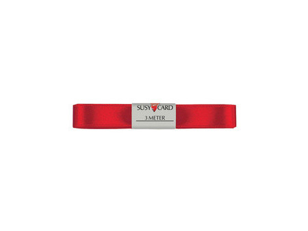 SUSY CARD Ruban cadeau 'double satin', 15 mm x 3 m, bleu