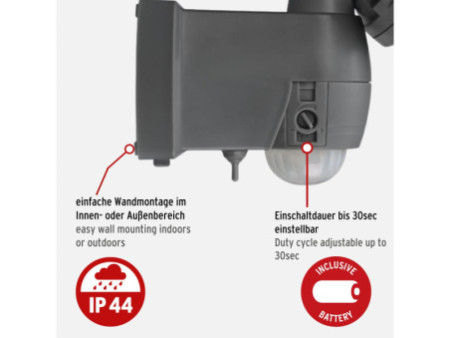 brennenstuhl Projecteur LUFOS LED à pile, 440 lumen, IP44