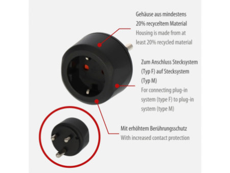 brennenstuhl Adaptateur de voyage avec contact de sécurité,