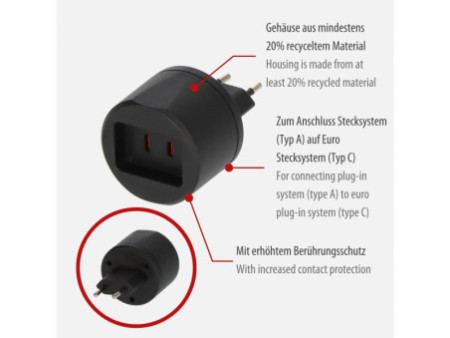 brennenstuhl Adaptateur secteur de voyage USA / fiche Euro