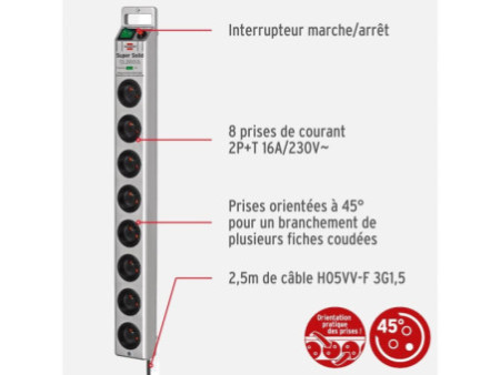brennenstuhl Prolongateur multiprise 'Super-Solid', 8 prises