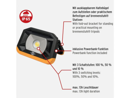 brennenstuhl Projecteur LED portable rechargeable PF1000MA