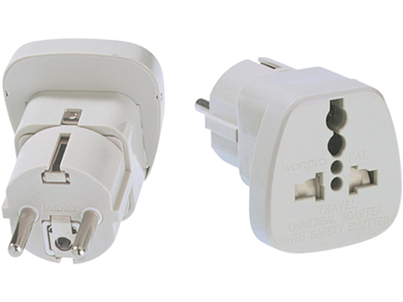 BACHMANN Adaptateur de voyage, 2 & 3 pôles, corps blanc