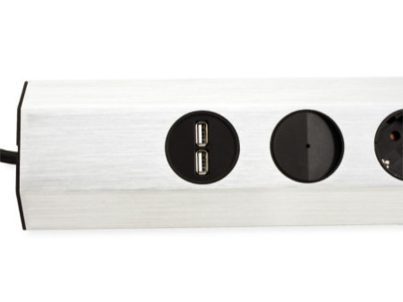 BACHMANN Bloc multiprise CASIA, 4 prises, chargeur USB