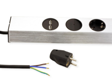 BACHMANN Bloc multiprise CASIA, 4 prises, chargeur USB
