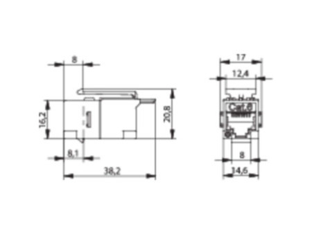 Fiche module AMJ Telegärtner, Cat.6, protégé,