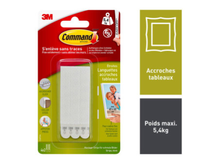 3M Command Languettes de fixation pour cadres, taille M,