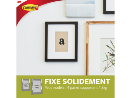 3M Command Languettes accroches tableaux, taille: S, blanc