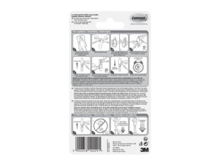 3M Command Crochet en métal 'Classic', taille: S, argent