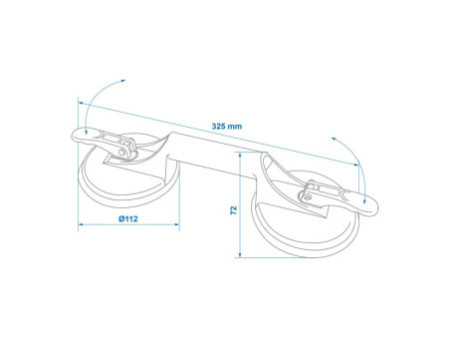 IWH Ventouse de levage Aluminium, double, charge: 80/100 kg