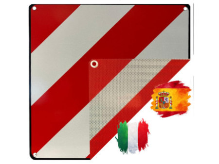IWH Panneau de signalisation 2en1, 500 x 500 mm, blanc/rouge
