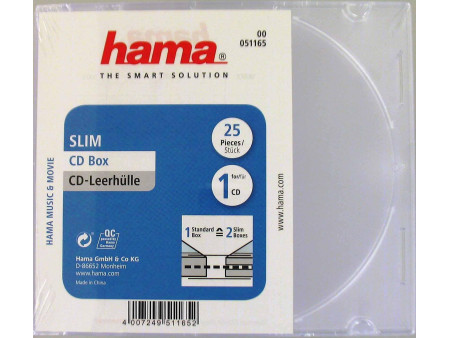 hama Boîtier vide CD 'Slim', Slim case, boîte en plastique