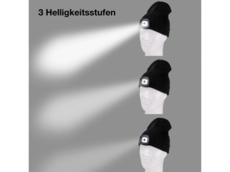 IWH Bonnet avec lampe LED, noir