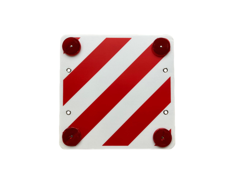 IWH Plaque réfélchissante plastique, 500x500mm, blanc/rouge