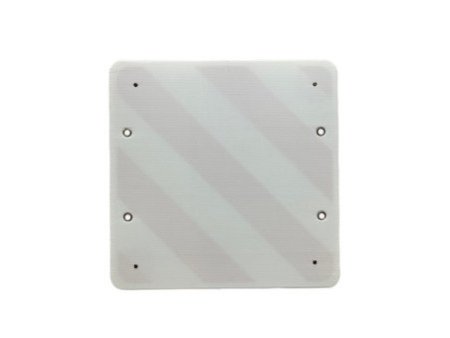 IWH Plaque réfélchissante plastique, 500x500mm, blanc/rouge