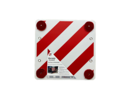 IWH Plaque réfélchissante plastique, 500x500mm, blanc/rouge