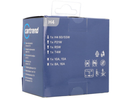 cartrend Boîte d'ampoules de rechange H4, 8 pièces