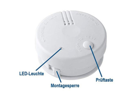 uniTEC Détecteur de fumée CE Mini, signal: env. 85 dB, blanc