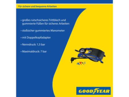 GOODYEAR Pompe à pied un cylindre, bleu / jaune