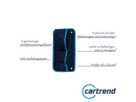 cartrend Organiseur à suspendre, en polyester, 2 poches