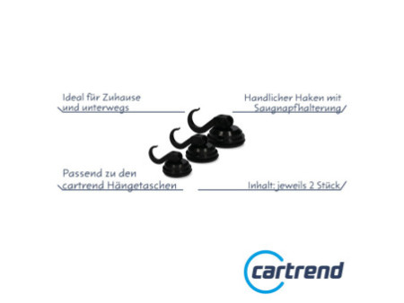 cartrend Crochet à ventouse, capacité de charge: 6 kg, noir