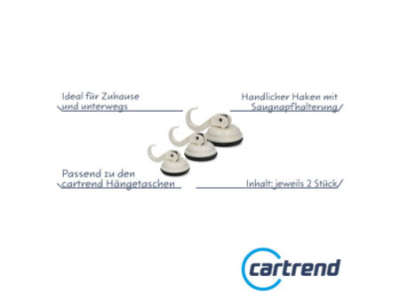 cartrend Crochet à ventouse, capacité de charge: 6 kg, blanc