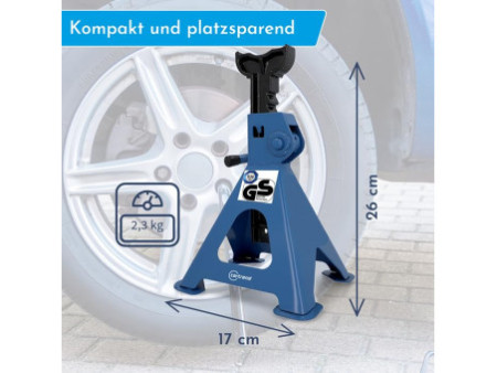 cartrend Chandelle de support, capacité : 2.000 kg, bleu