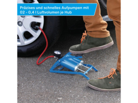 cartrend Pompe à pied deux cylindres, bleu