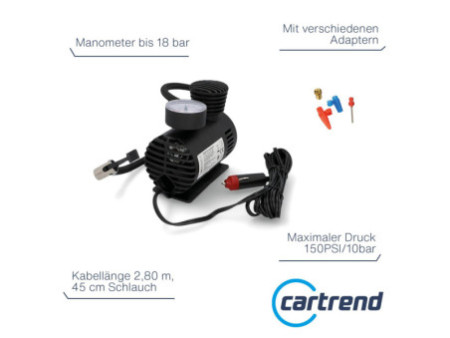 cartrend Compresseur pour voiture avec manomètre