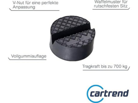 cartrend Coussin en caoutchouc pour cric de levage, noir