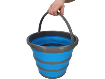 cartrend Seau, pliable, rond, 10 litres, gris/bleu