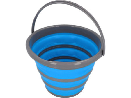 cartrend Seau, pliable, rond, 10 litres, gris/bleu