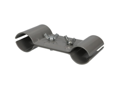 cartrend Etau - collier double pour mât, en acier, gris