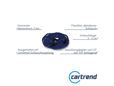 cartrend Tuyau d'arrosage, extensible, 5 à 15 mètres, bleu