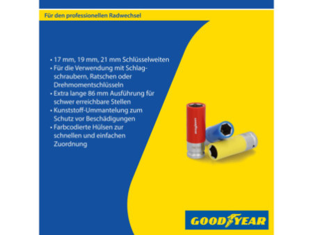 GOODYEAR Jeu de douilles 17/19/21 mm, 3 pièces