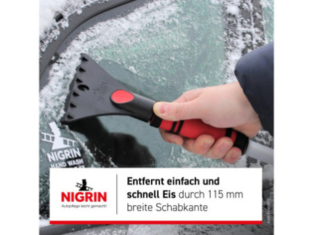 NIGRIN Gratte-givre avec balai à neige, 610 mm, noir / rouge
