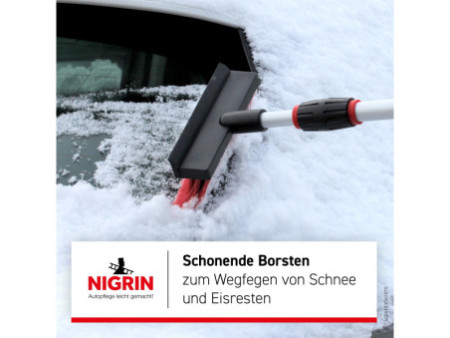 NIGRIN Gratte-givre avec balai à neige, 610 mm, noir / rouge