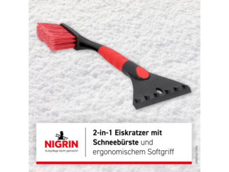 NIGRIN Gratte-givre avec balai à neige, 400 mm, noir / rouge