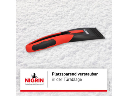 NIGRIN Grattoir à glace 2K, longueur: 210 mm, noir/rouge