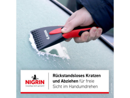 NIGRIN Grattoir à glace 2K, longueur: 210 mm, noir/rouge