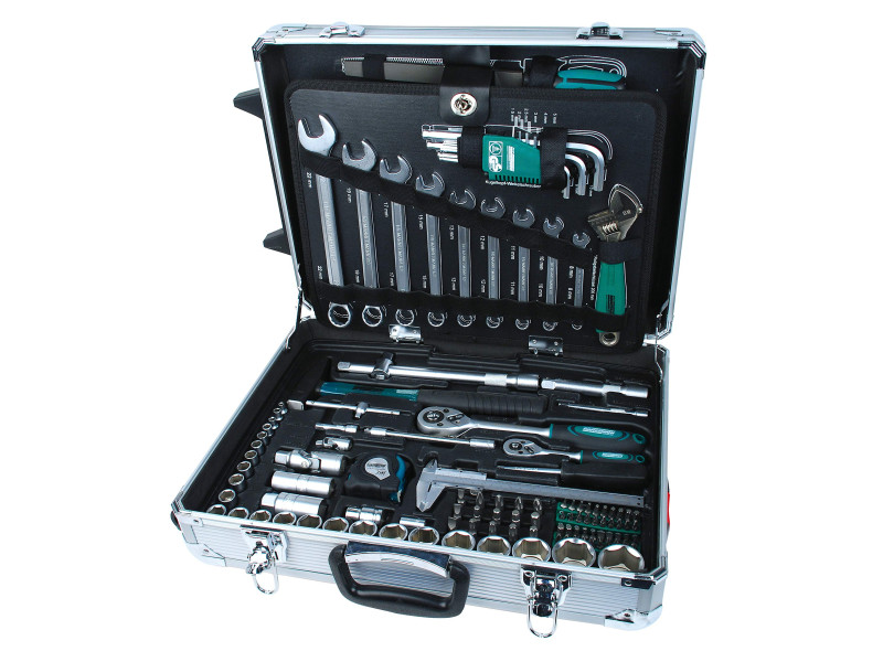 BRÜDER MANNESMANN Jeu d'outils, 159 pièces, valise en alu
