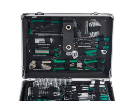 BRÜDER MANNESMANN Malette à outils, 124 pièces, coffre alu