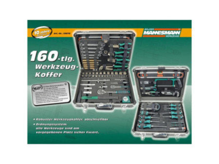 BRÜDER MANNESMANN Malette à outils, 160 pièces, coffre alu