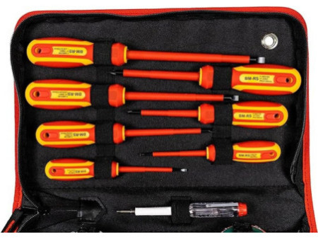 BRÜDER MANNESMANN Pochette avec kit d'outils VDE, 14 pièces