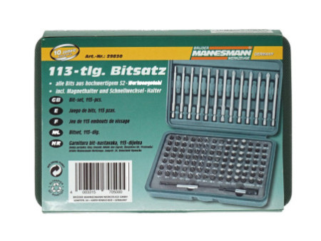 BRÜDER MANNESMANN Jeu d'embouts, 113 pièces, boîte
