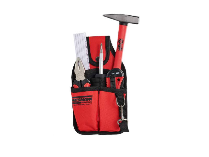 BRÜDER MANNESMANN Sac avec kit d'outils 7 pièces, noir/rouge