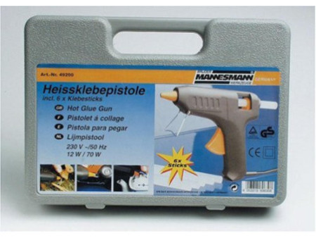 BRÜDER MANNESMANN Pistolet à colle, malette en plastique