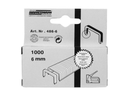 BRÜDER MANNESMANN Agrafe, 6 mm, galvanisé, 1.000 pièces
