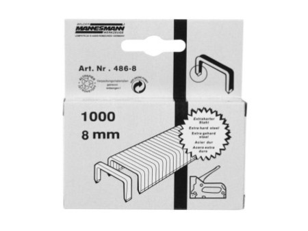 BRÜDER MANNESMANN Agrafe, 8 mm, galvanisé, 1.000 pièces